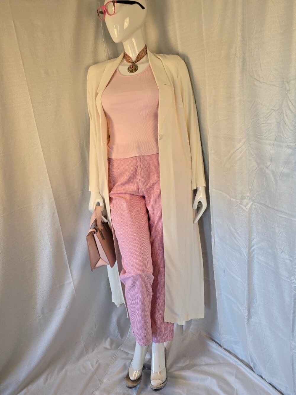 Morningside Elegant Long Lightweight White Summer Coat Size 14